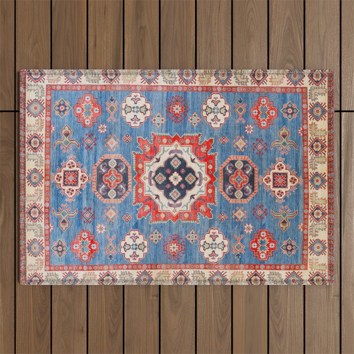 Blue Starblaze Handmade Kazak Rug Outdoor Rug Gallery Image 1