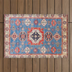 Blue Starblaze Handmade Kazak Rug Outdoor Rug Gallery Image 1