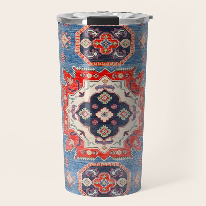 Blue Starblaze Handmade Kazak Rug Travel Mug Gallery Image 1