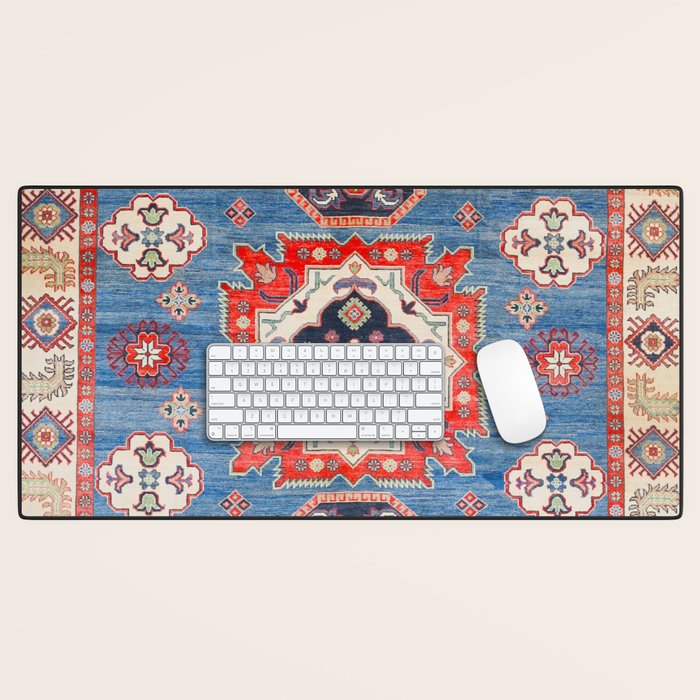 Blue Starblaze Handmade Kazak Rug Desk Mat Gallery Image 1