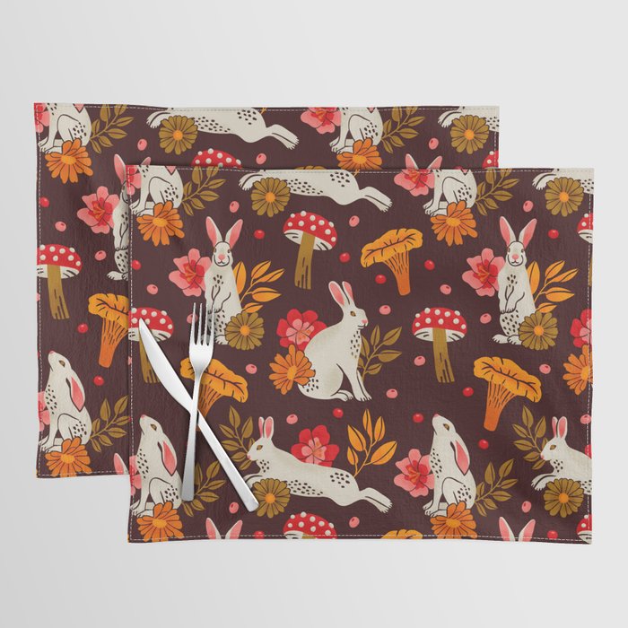 Bunnies and Shrooms Pattern Placemat Gallery Image 1