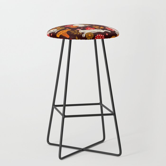 Bunnies and Shrooms Pattern Stool Gallery Image 1