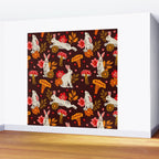 Bunnies and Shrooms Pattern Wall Mural Gallery Image 2