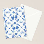 Floral Pleasure blue B Stationery Card Gallery Image 2