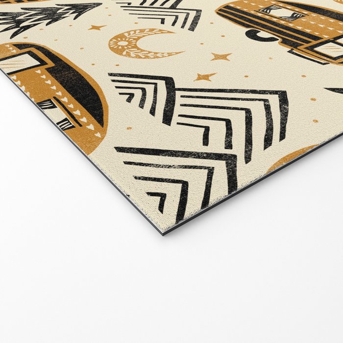 Little Camper - Cream, black, and gold Welcome Mat Gallery Image 2