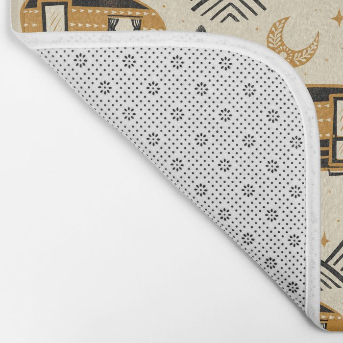 Little Camper - Cream, black, and gold Bath Mat Gallery Image 2