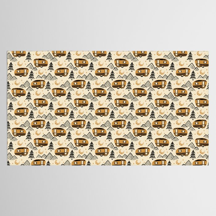 Little Camper - Cream, black, and gold Tablecloth Gallery Image 2