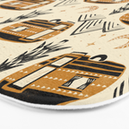 Little Camper - Cream, black, and gold Bath Mat Gallery Image 3