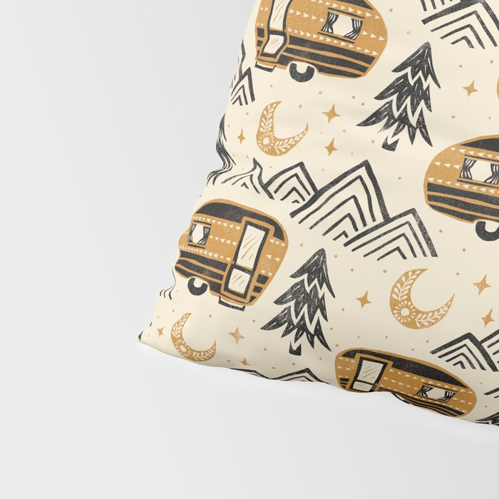 Little Camper - Cream, black, and gold Pillow Sham Gallery Image 4