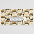 Little Camper - Cream, black, and gold Desk Mat Gallery Image 1