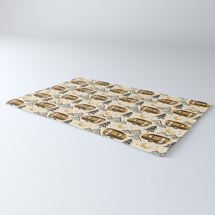 Little Camper - Cream, black, and gold Rug Gallery Image 3