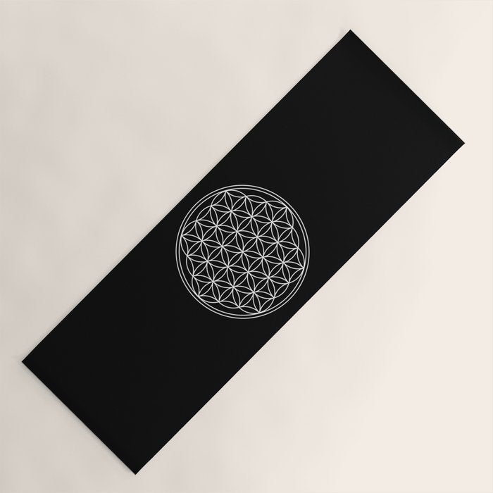 Flower of life on black Yoga Mat Gallery Image 1