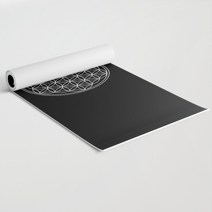 Flower of life on black Yoga Mat Gallery Image 2