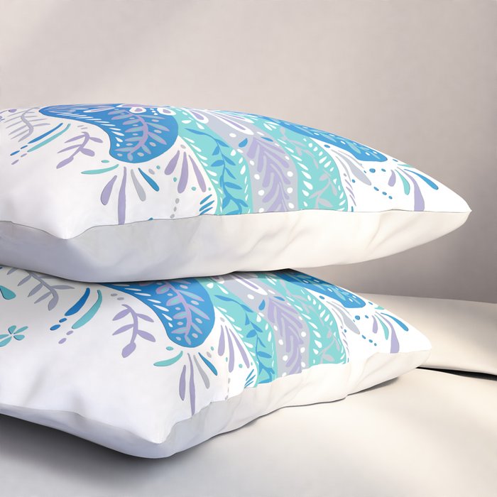 Hamsa Hand - Blue & Turquoise Palette Pillow Sham Gallery Image 3