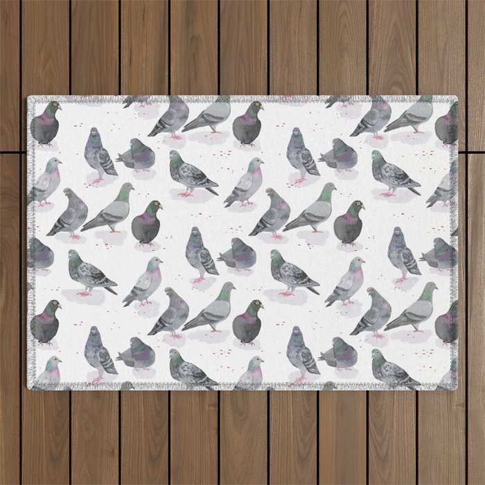 Pigeon Party Outdoor Rug Gallery Image 1
