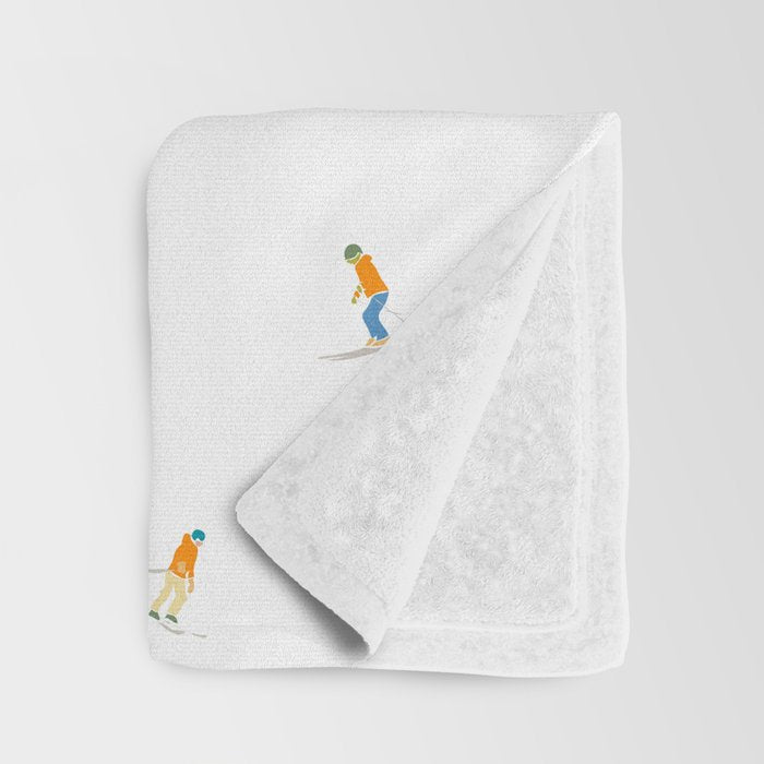 Mountain Skiers Pattern Throw Blanket Gallery Image 3