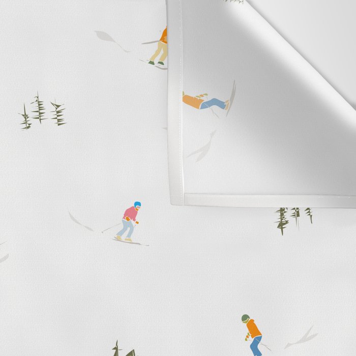 Mountain Skiers Pattern Wall Tapestry Gallery Image 3