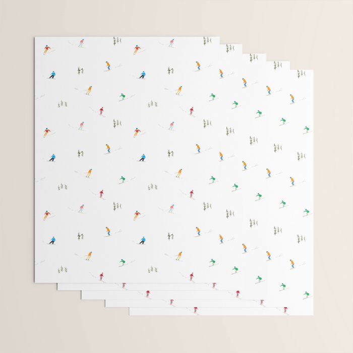 Mountain Skiers Pattern Wrapping Paper Gallery Image 3