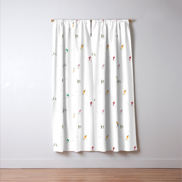 Mountain Skiers Pattern Window Curtain Gallery Image 3