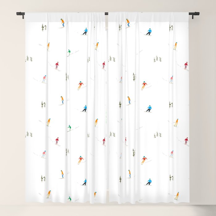 Mountain Skiers Pattern Window Curtain Gallery Image 5