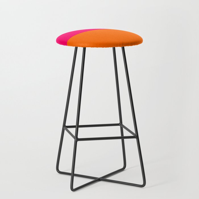 Bright Pink Orange Two Tone Minimalist Color Block Stool Gallery Image 1