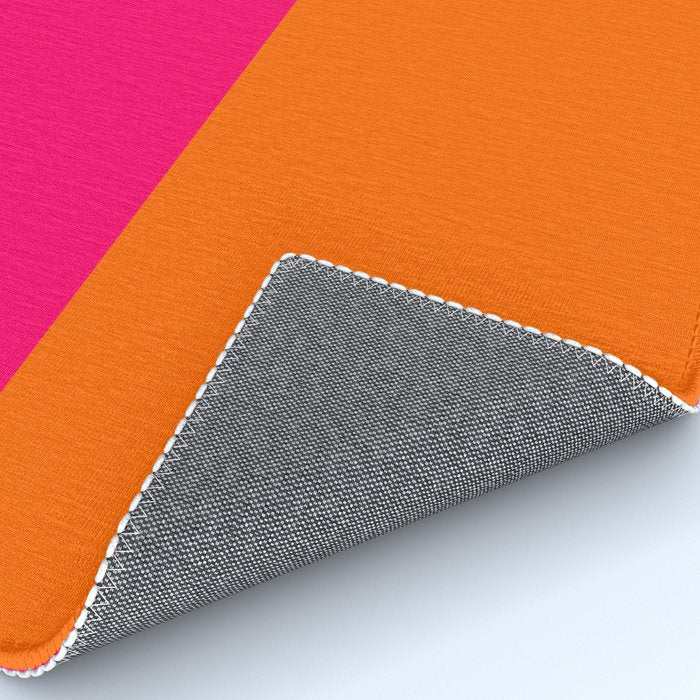 Bright Pink Orange Two Tone Minimalist Color Block Rug Gallery Image 4