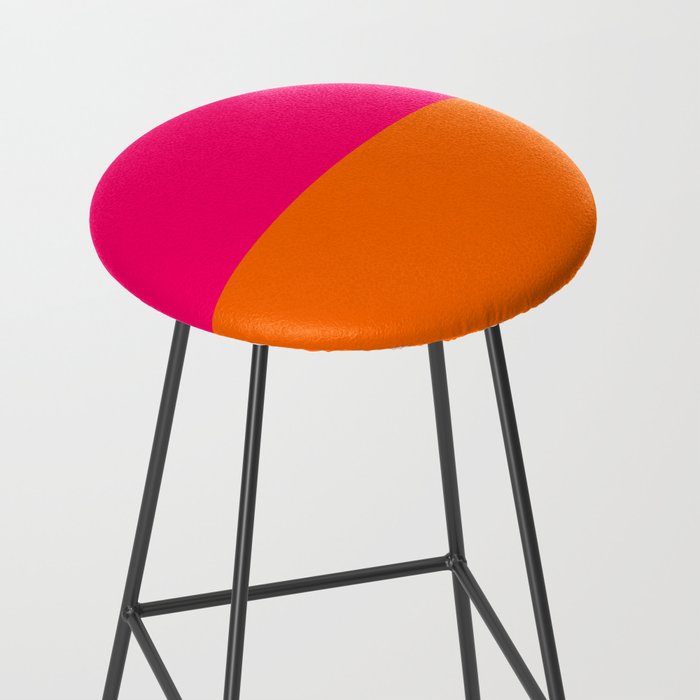 Bright Pink Orange Two Tone Minimalist Color Block Stool Gallery Image 2