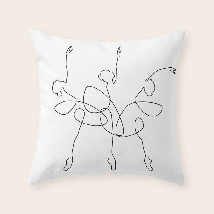 Ballet x 3 Throw Pillow Gallery Image 6