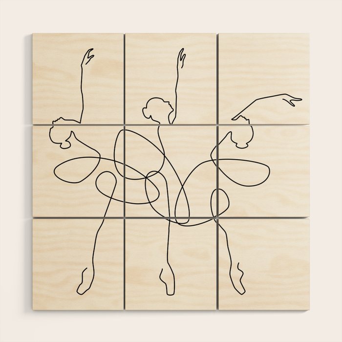 Ballet x 3 Wood Wall Art Gallery Image 1