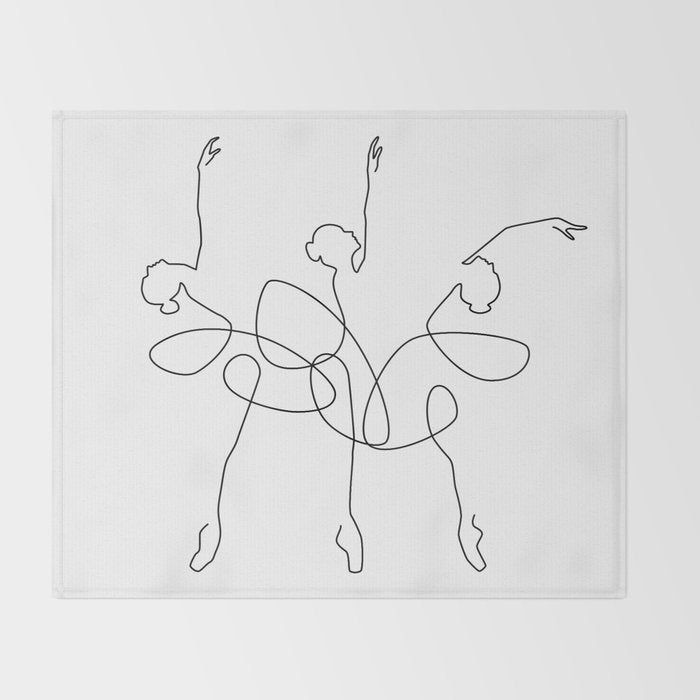 Ballet x 3 Throw Blanket Gallery Image 2