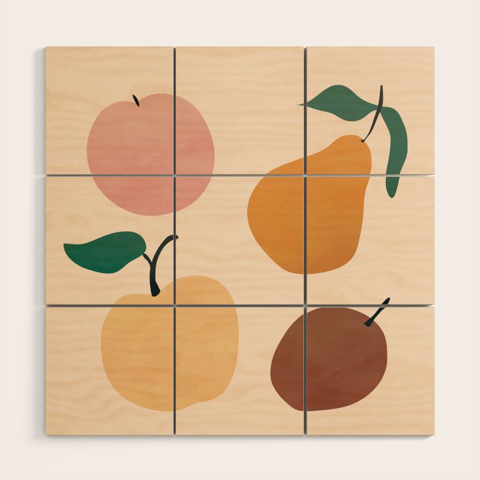 Four Fruit Wood Wall Art Gallery Image 1