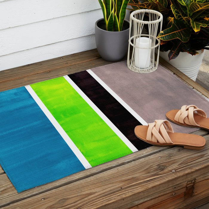 Lime Turquoise Coldfield Outdoor Rug Gallery Image 2