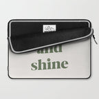 Rise And Shine Muted Green On Cream Laptop Sleeve Gallery Image 2