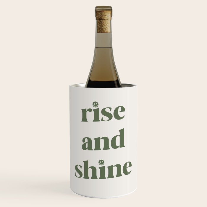 Rise And Shine Muted Green On Cream Wine Chiller Gallery Image 1