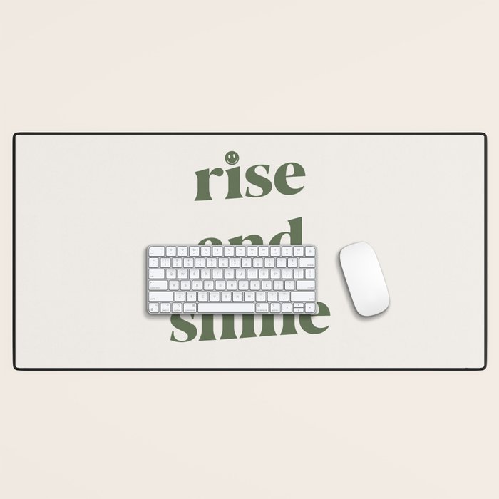 Rise And Shine Muted Green On Cream Desk Mat Gallery Image 1