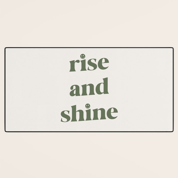 Rise And Shine Muted Green On Cream Desk Mat Gallery Image 3