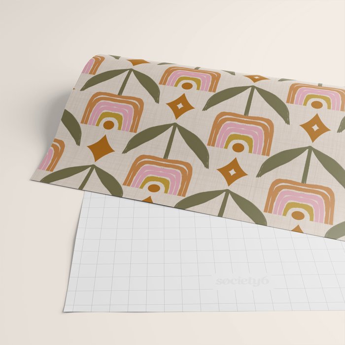Retro Tulip Bloom - Mid Century Modern Floral Wrapping Paper Gallery Image 2
