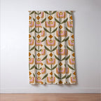 Retro Tulip Bloom - Mid Century Modern Floral Window Curtain Gallery Image 3
