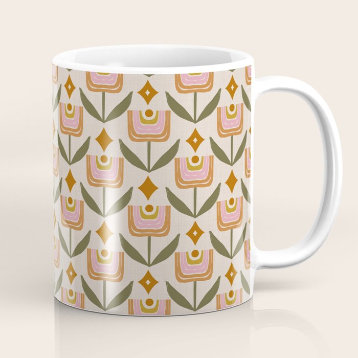 Retro Tulip Bloom - Mid Century Modern Floral Coffee Mug Gallery Image 1