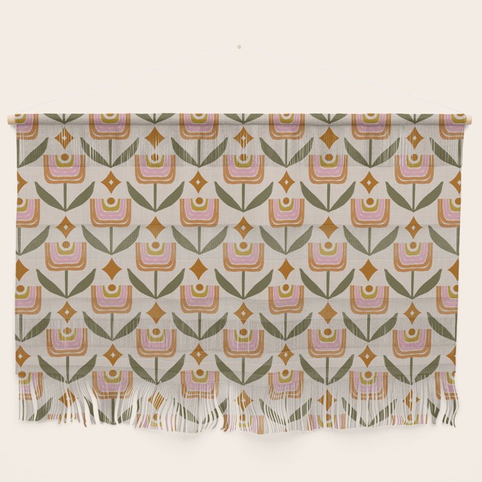 Retro Tulip Bloom - Mid Century Modern Floral Wall Hanging Gallery Image 1