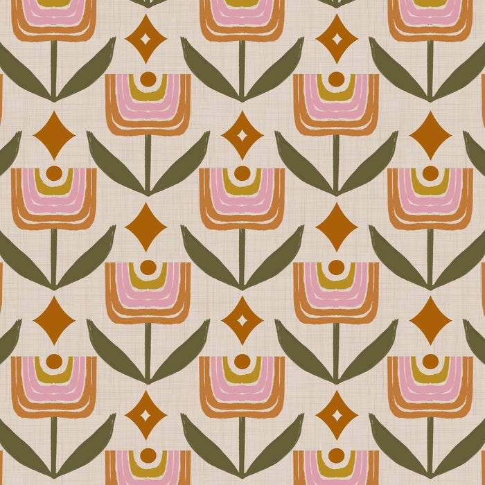 Retro Tulip Bloom - Mid Century Modern Floral Coffee Mug Gallery Image 2