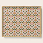 Retro Tulip Bloom - Mid Century Modern Floral Serving Tray Gallery Image 1