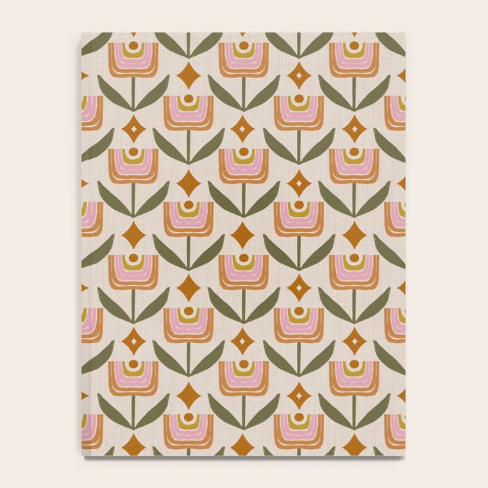 Retro Tulip Bloom - Mid Century Modern Floral Notebook Gallery Image 4