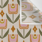 Retro Tulip Bloom - Mid Century Modern Floral Wall Tapestry Gallery Image 3