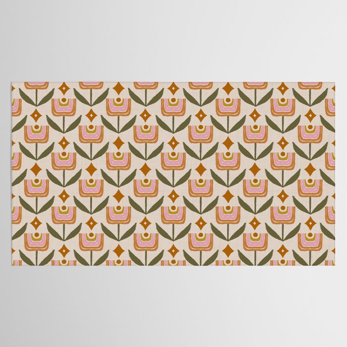 Retro Tulip Bloom - Mid Century Modern Floral Tablecloth Gallery Image 2
