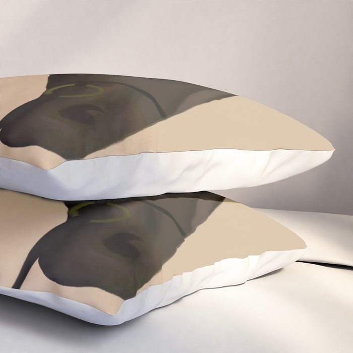 Woman in Bold Print with Black Horse Pillow Sham Gallery Image 3