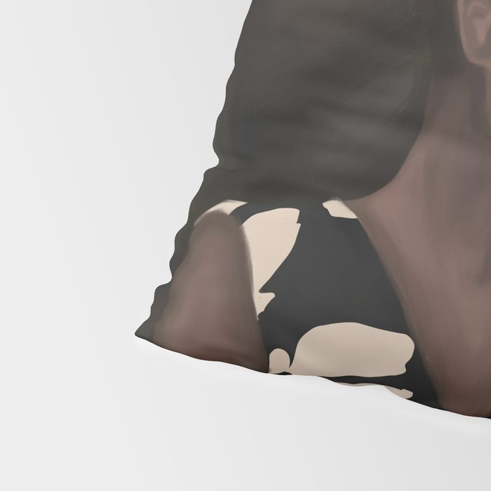 Woman in Bold Print with Black Horse Pillow Sham Gallery Image 4
