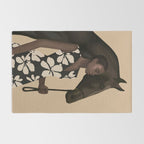 Woman in Bold Print with Black Horse Rug Gallery Image 2