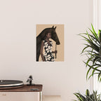 Woman in Bold Print with Black Horse Poster Gallery Image 2