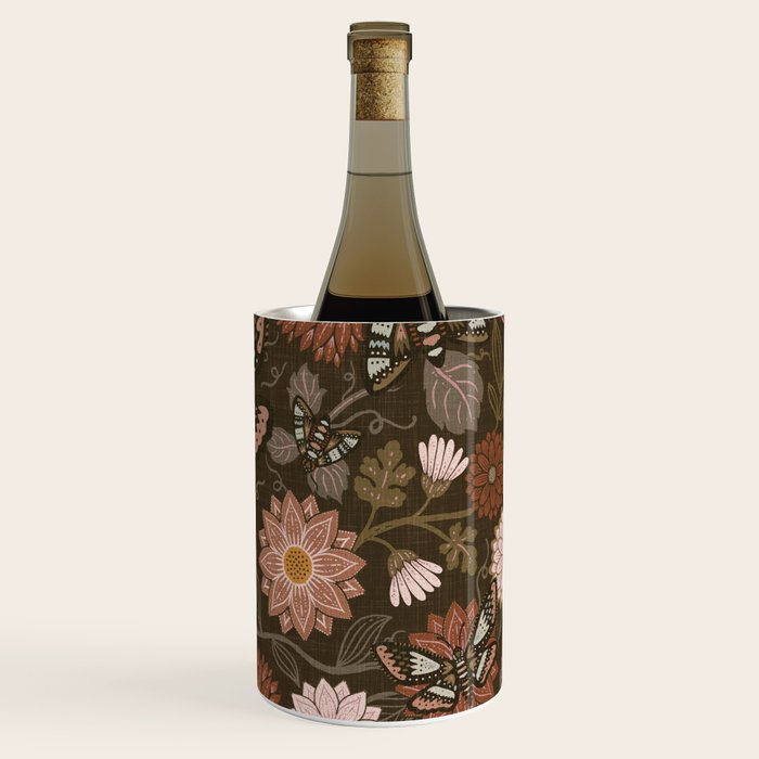 Moth Floral - Brown Wine Chiller Gallery Image 3